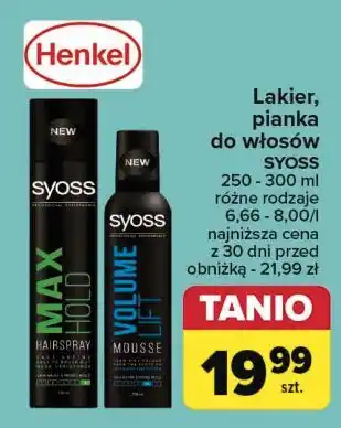 Carrefour Pianka do włosów Syoss Volume Lift oferta