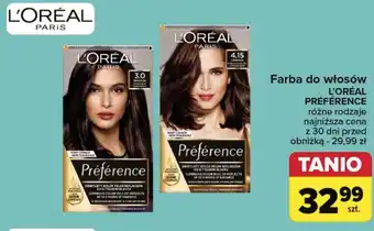 Carrefour Farba do włosów 4.15 L'oreal Preference oferta