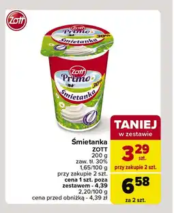 Carrefour Market Śmietanka 30 % Zott primo oferta