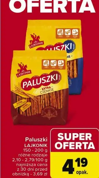 Carrefour Paluszki extra cienkie Lajkonik paluszki oferta