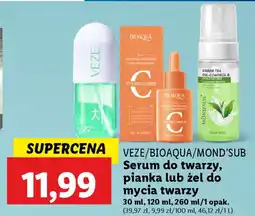 Lidl VEZE/BIOAQUA/MOND'SUB Serum do twarzy pianka lub żel do mycia twarzy oferta