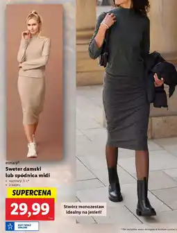 Lidl esmara Sweter damski lub spódnica midi oferta