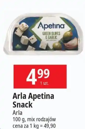 E.Leclerc Ser feta w kostkach z zielonymi oliwkami i czosnkiem Arla Apetina Snack oferta