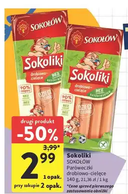 Intermarche Parówki drobiowo cielęce bez glutenu i laktozy Sokołów Sokoliki oferta