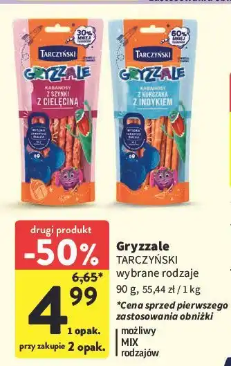 Intermarche Kabanosy z cielęciną Tarczyński Gryzzale oferta