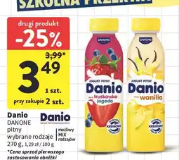 Intermarche Jogurt pitny truskawka jagoda Danone Danio oferta