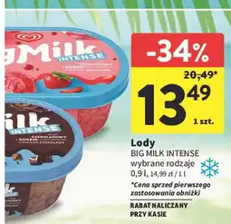 Intermarche Lody truskawka Algida Big Milk oferta