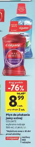 Intermarche Płyn do płukania ust purple reveal Colgate Max White oferta