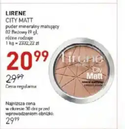 Jawa Drogerie LIRENE CITY MATT puder mineralny matujący oferta