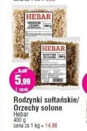 E.Leclerc Rodzynki sułtańskie/Orzechy solone 400g oferta