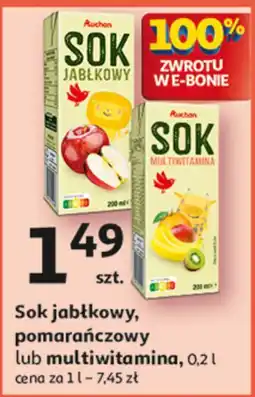 Auchan Sok jabłkowy Auchan Różnorodne (Logo Czerwone) oferta
