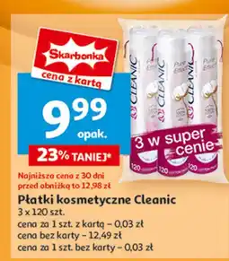 Auchan Płatki kosmetyczne pure effect okrągłe Cleanic oferta