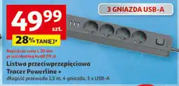 Auchan Listwa przeciwprzepięciowa powerline+ Tracer oferta