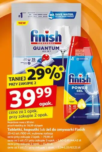 Auchan Tabletki kapsułki lub żel do zmywarki Finish oferta
