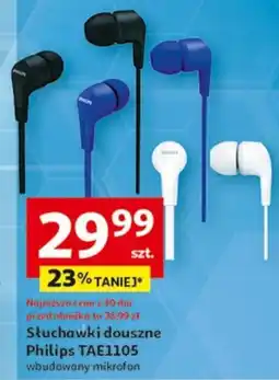 Auchan Słuchawki douszne Philips TAE1105 oferta