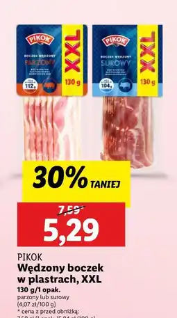 Lidl Boczek surowy wędzony w plastrach Pikok oferta