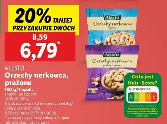 Lidl Orzechy nerkowca bez soli Alesto oferta