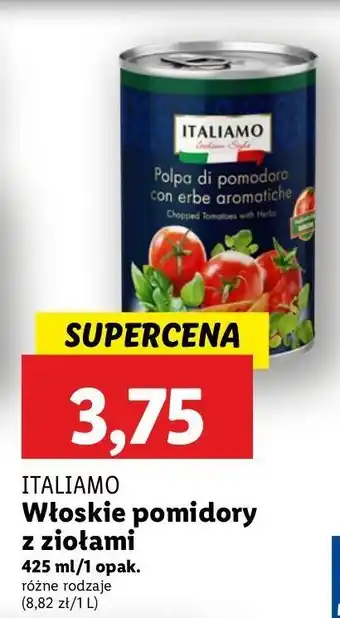 Lidl Pomidory krojone z ziołami Italiamo oferta