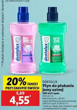 Lidl Płyn do płukania jamy ustnej teeth + gum Dentalux oferta