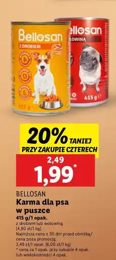 Lidl Karma dla psa z wołowiną Bellosan oferta