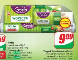 Dino Zestaw: woreczki śniadaniowe 100 szt + z suwakiem 16 folia do żywności 20 m Gosia oferta