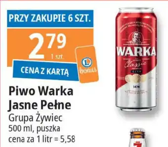E.Leclerc Piwo Warka Jasne Pełne Grupa Żywiec oferta