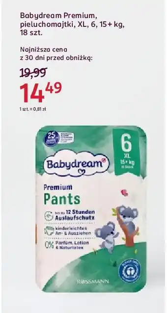Rossmann Pieluchomajtki xl Babydream oferta