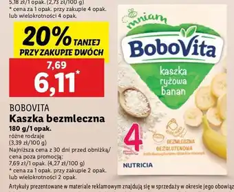 Lidl Kaszka ryżowa bananowa Bobovita oferta