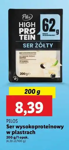 Lidl Ser żółty wysokobiałkowy PILOS HIGH PROTEIN oferta