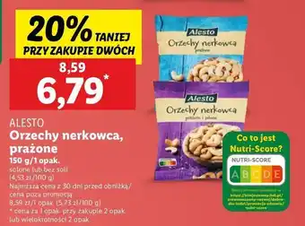 Lidl Orzechy nerkowca bez soli Alesto oferta