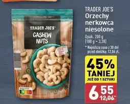 ALDI Orzechy nerkowca prażone niesolone Trader joe's oferta