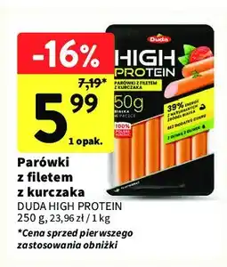 Intermarche Parówki z filetem z kurczaka z oliwą z oliwek Silesia duda high protein oferta