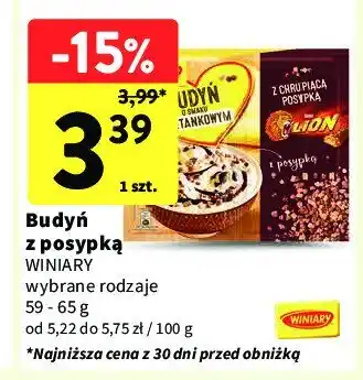 Intermarche Budyń śmietankowy z chrupiącą posypką lion Winiary budyń oferta