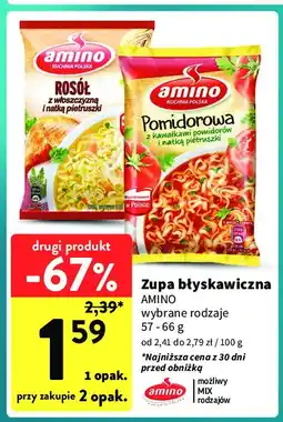 Intermarche Zupa pomidorowa z kawałkami pomidorów i natką pietruszki Amino oferta