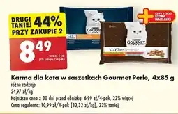 Biedronka Karma dla kota fileciki w sosie z indykiem + tuńczykiem kaczką jagnięciną Purina Gourmet Perle oferta