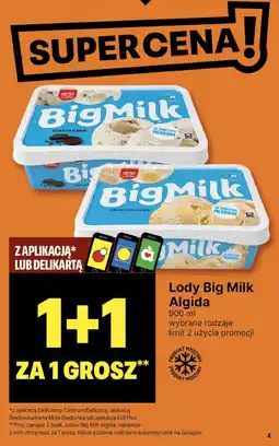Delikatesy Centrum Lody Big Milk Algida oferta