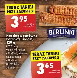 Biedronka Hot dog z parówką berlinką i sosem oferta