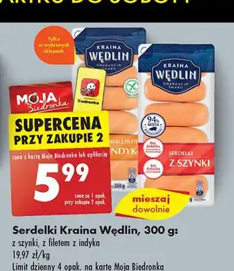 Biedronka Serdelki z filetem indyka Kraina Wędlin oferta