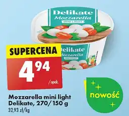 Biedronka Ser mozzarella mini light Delikate oferta