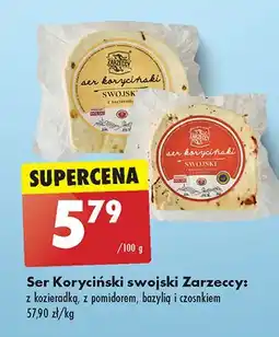 Biedronka Ser koryciński swojski z bazylią i czosnkiem Zarzeccy oferta