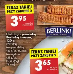 Biedronka Hot dog z parówką berlinką i sosem oferta