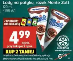 Delikatesy Centrum Lody na patyku, rożek Monte Zott oferta