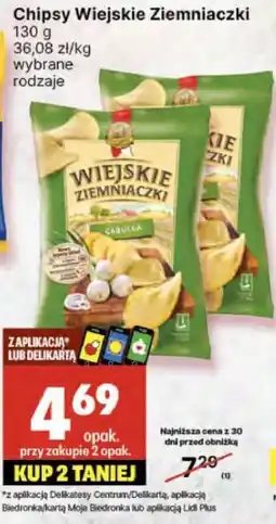 Delikatesy Centrum Chipsy Wiejskie Ziemniaczki oferta