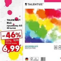 Kaufland Blok rysunkowy a3/40k. Talentus oferta