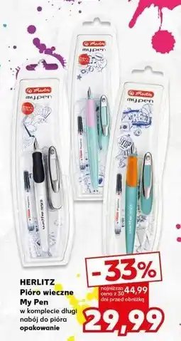 Kaufland Pióro wieczne + nabój Herlitz My Pen oferta
