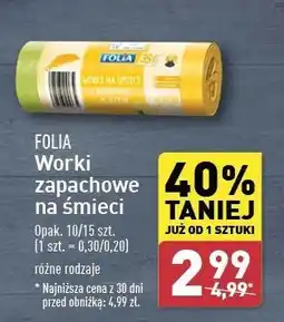 ALDI Worki na śmieci 35 l cytrynowe Folia oferta