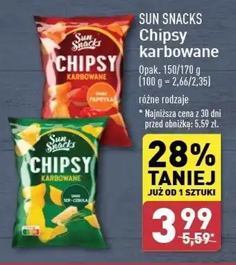 ALDI Chipsy karbowane paprykowe Sun Snacks oferta