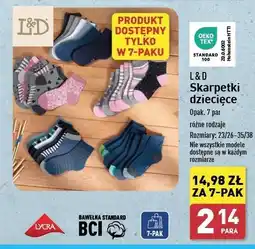 ALDI Skarpetki dziecięce 35/38 Lily & Dan oferta