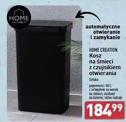 ALDI Kosz na śmieci z czujnikiem otwierania 50 l Home Creation oferta