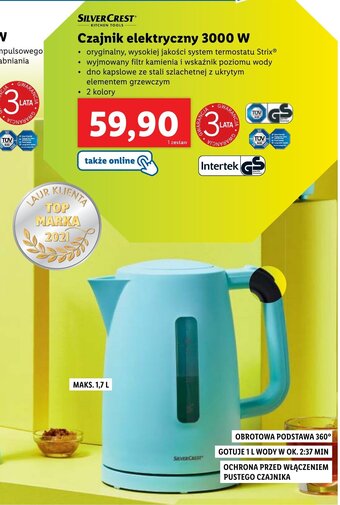 Lidl Czajnik elektryczny 3000 W oferta